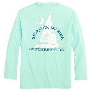 Southern Tide Boys' Skipjack Marina Long Sleeve Performance T-Shirt size L 12-14